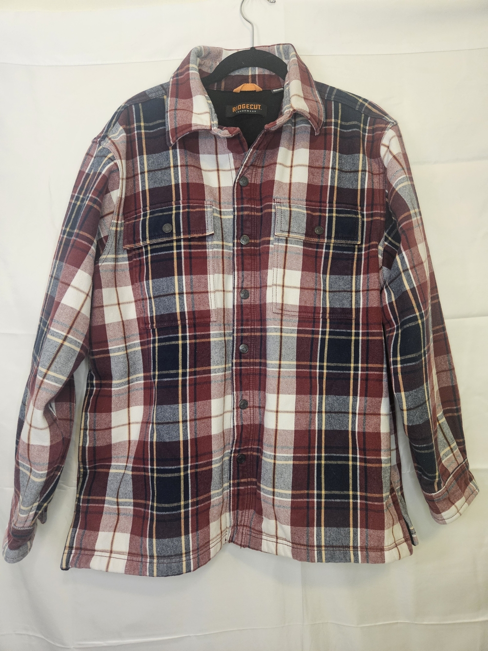 Ridgecut Toughwear Jacket Red and Navy Plaid Lining Heavyduty Gorpcore Flannel